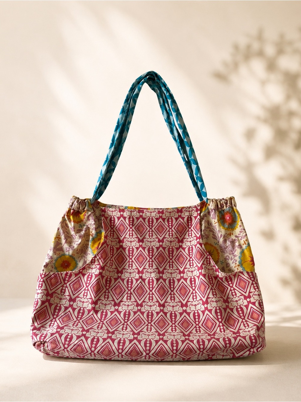 Ann Maria Multitasker Reversible Tote Bag Large Boho Patchwork Carryall